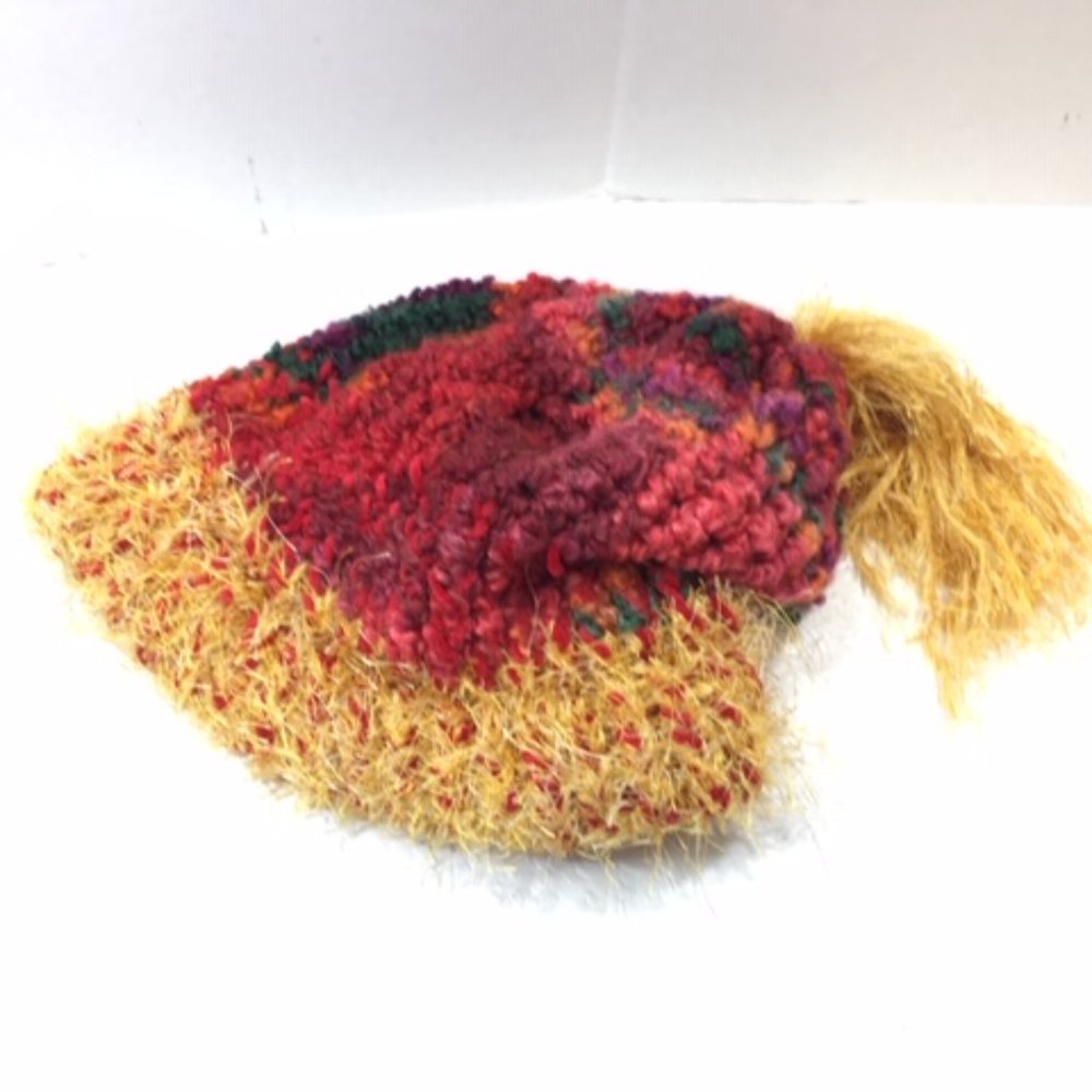 Multi-Colored Hand Crocheted Winter Hat - image 5